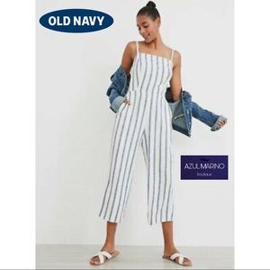 Old Navy — Striped Linen Jumpsuit Size XS • Enterizo rayado de lino para mujer •